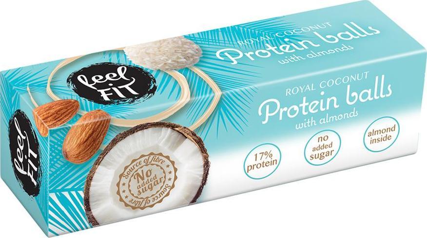 Feel FIT Kulki kokosowe bez cukru z migdałem 27 g 1