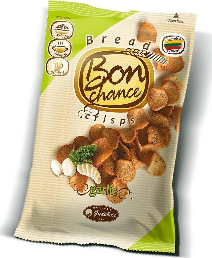 Gudobele Chipsy chlebowe o smaku czosnkowym 120 g 1