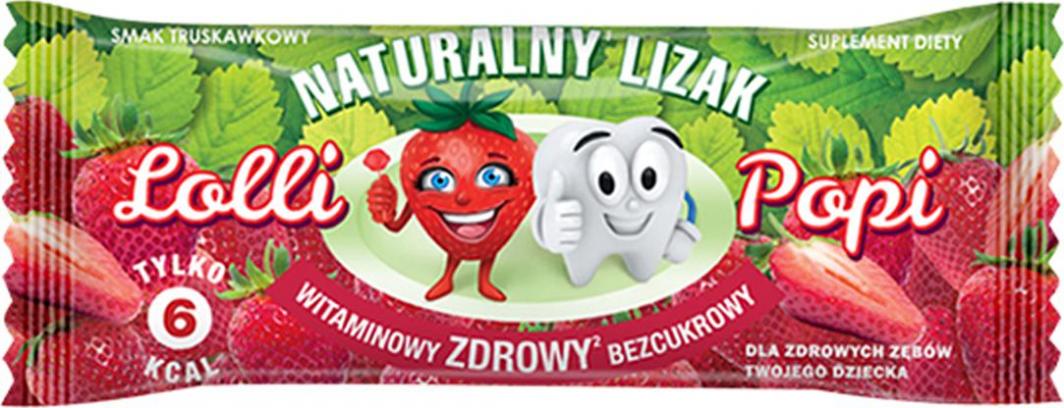 Life Pharm Lizak naturalny bez cukru Truskawka 6 g 1