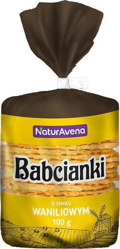 NaturaVena Wafelki bez tłuszczu i bez barwników waniliowe 100 g 1