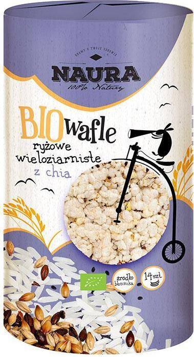 Naura Wafle ryżowe wieloziarniste z chia BIO 100 g 1
