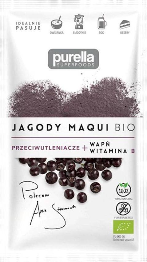 Purella Food Jagody Maqui BIO. Przeciwutleniacze. Wapń + Witamina B 21 g 1
