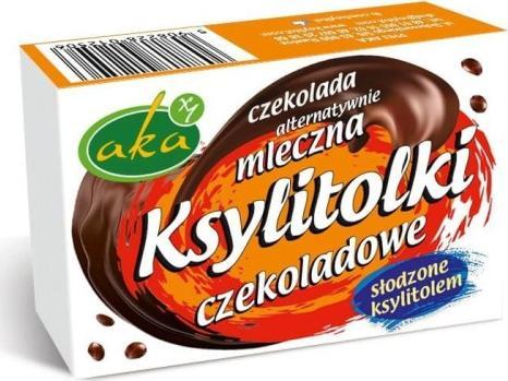 AKA Ksylitolki dropsy czekoladowe z czekolady alternatywnie mlecznej 33g b/c AKA 1