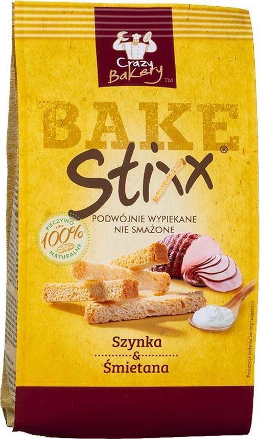 BAKE Stixx Paluszki chlebowe Szynka i Śmietana BAKE Stixx, 60g 1