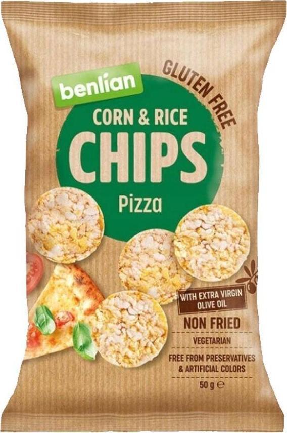 Benlian Chipsy kukurydziano-ryżowe - pizza Benlian, 50g 1