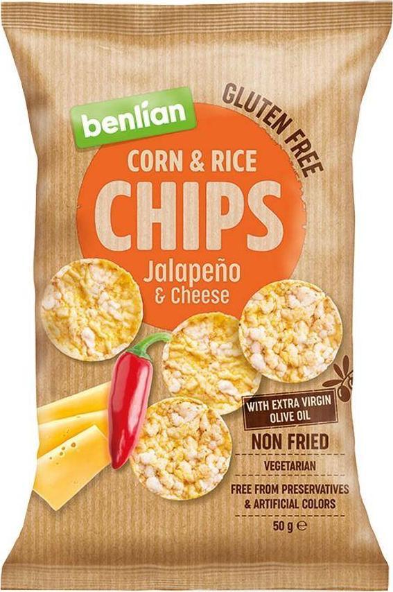 Benlian Chipsy kukurydziano-ryżowe - papryka jalapeno i ser Benlian, 50g 1