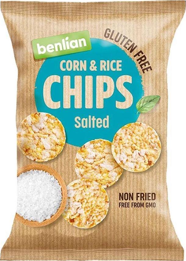 Benlian Chipsy kukurydziano-ryżowe - klasyczne z solą morską Benlian, 50g 1