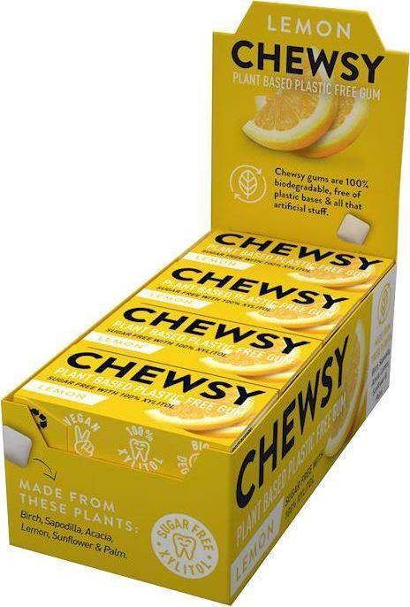 Chewsy CHEWSY Gumy do żucia o smaku cytrynowym z ksylitolem (display) 15g*12szt. 1