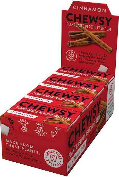 Chewsy CHEWSY Gumy do żucia o smaku cynamonowym z ksylitolem (display) 15g*12szt. 1