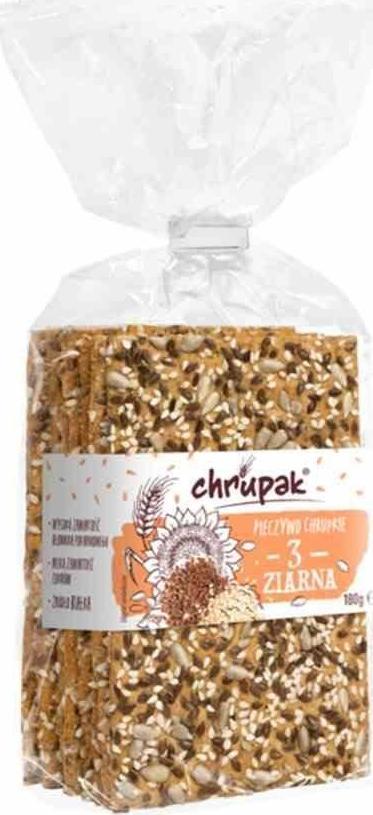 Chrupak Pieczywo Chrupkie 3 ZIARNA Chrupak, 180g 1