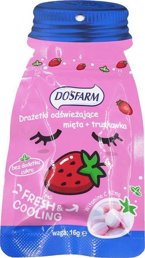 Dosfarm Drażetki odświeżające mięta + truskawka Dosfarm, 16g 1