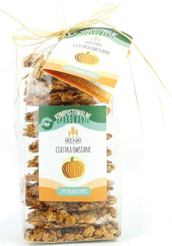 IRENKI Ciastka owsiane z pestkami dyni Irenki, 175g 1