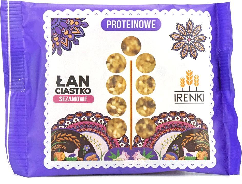 IRENKI Ciastko ŁAN proteinowy z sezamem Irenki, 40g 1