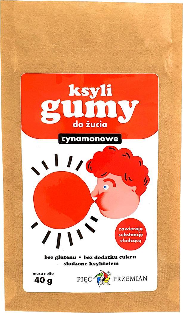 PIĘĆ PRZEMIAN PIĘĆ PRZEMIAN KsyliGumy do żucia cynamonowe bez cukru 40g 1