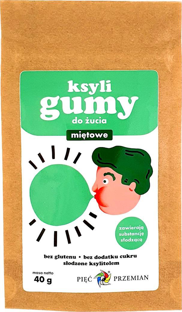 PIĘĆ PRZEMIAN PIĘĆ PRZEMIAN KsyliGumy do żucia miętowe bez cukru 40g 1
