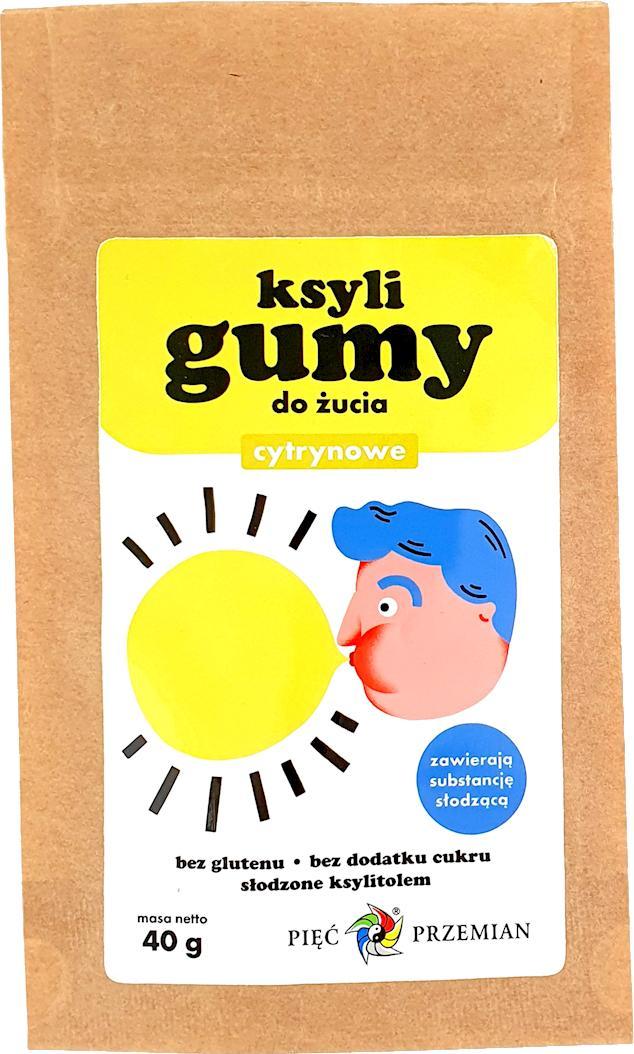 PIĘĆ PRZEMIAN PIĘĆ PRZEMIAN KsyliGumy do żucia cytrynowe bez cukru 40g 1