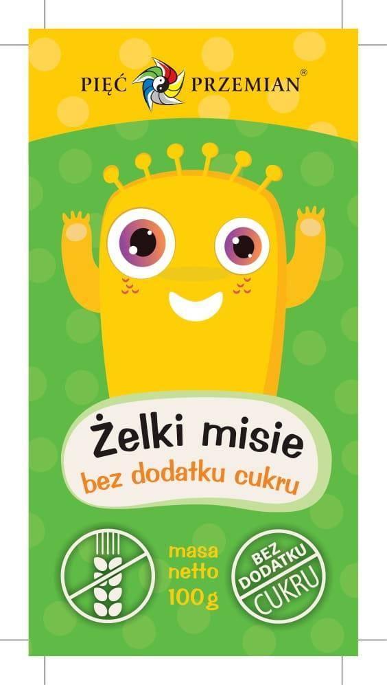 PIĘĆ PRZEMIAN PIĘĆ PRZEMIAN Żelki misie bez dodatku cukru 100g 1
