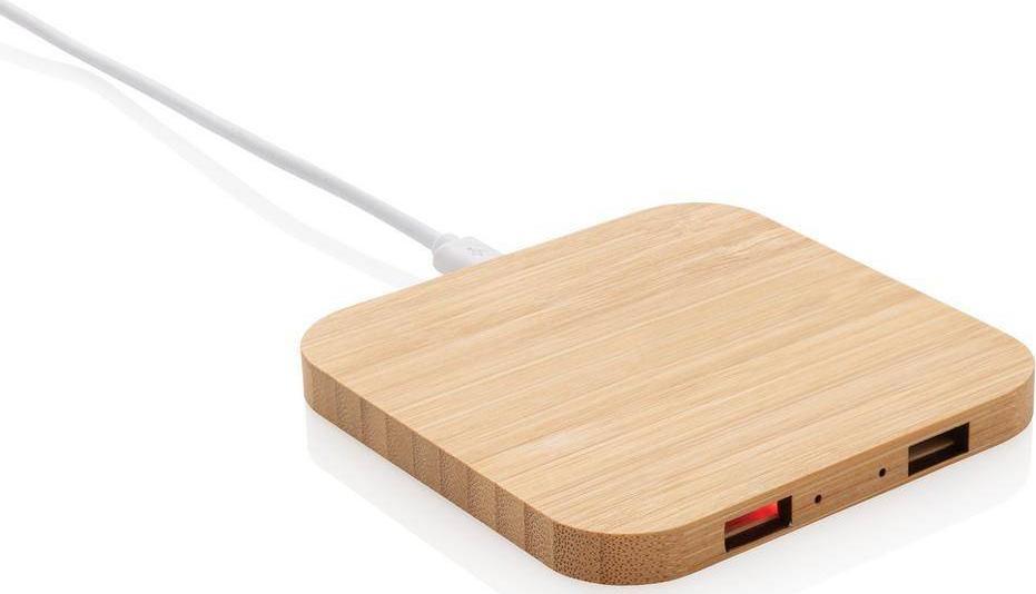 Ładowarka Upominkarnia Bambusowa Indukcyjna 2x USB-A 1 A 1