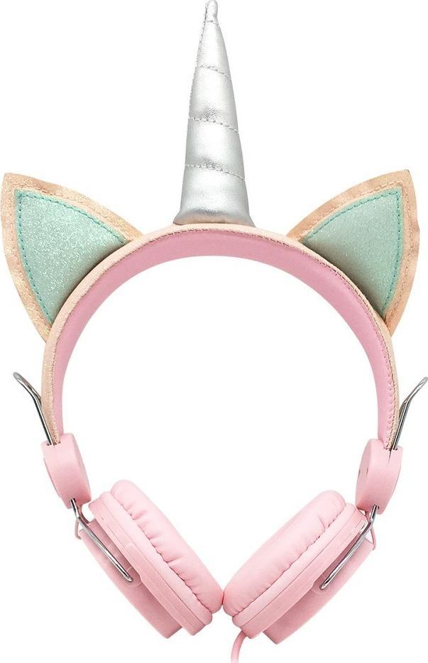 Słuchawki Partner Tele.com Słuchawki nagłowne UNICORN model YLFS-U1 Jack 3,5mm różowe 1