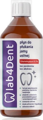 Lab4Dent Lab4Dent, Płyn do płukania jamy ustnej, 500 ml - Długi termin ważności! 1