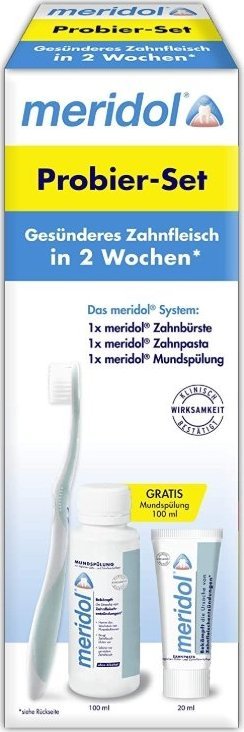 Meridol  (DE) Meridol, Pasta do zębów, 20 ml + Płyn do płukania, 100 ml + Szczoteczka do zębów, 1 sztuka (PRODUKT Z NIEMIEC) 1