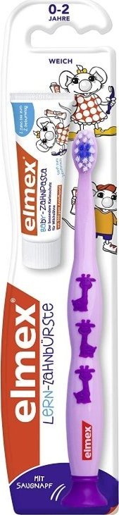 Elmex  (DE) Elmex, Szczoteczka do zębów dla dzieci 0-2 lata + mini pasta do zebów (PRODUKT Z NIEMIEC) 1