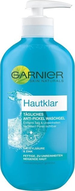 Garnier (DE) Garnier Skin-clear Daily, Żel przeciw zanieczyszczeniom, usuwa zaskórniki z cynkiem i kwasem salicylowym, oczyszczanie twarzy, 200ml (PRODUKT Z N 1