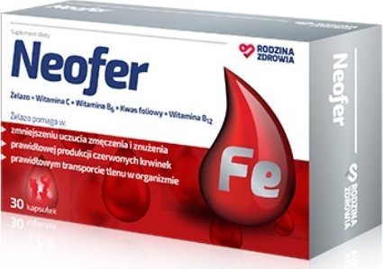 Silesian Pharma Rodzina Zdrowia, Neofer, 30 kapsułek - Długi termin ważności! 1