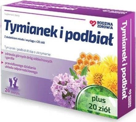 Silesian Pharma Rodzina Zdrowia Tymianek i Podbiał 24 pastylki - Długi termin ważności! 1