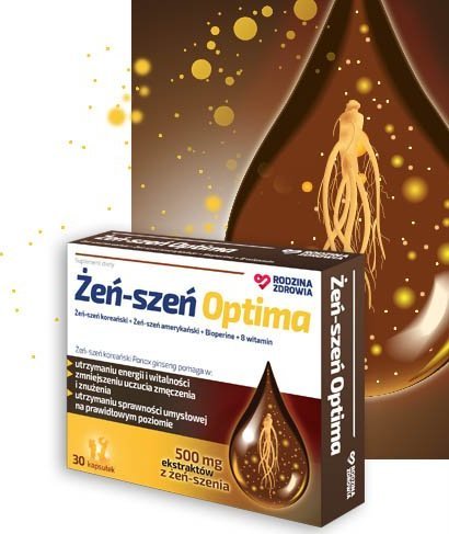 Silesian Pharma Rodzina Zdrowia Żeń-szeń Optima 30 kapsułek - Długi termin ważności! 1