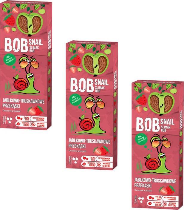 Bob Snail Bob Snail Przekąska jabłko-truskawkowa bez dodatku cukru zestaw 3 x 30 g 1