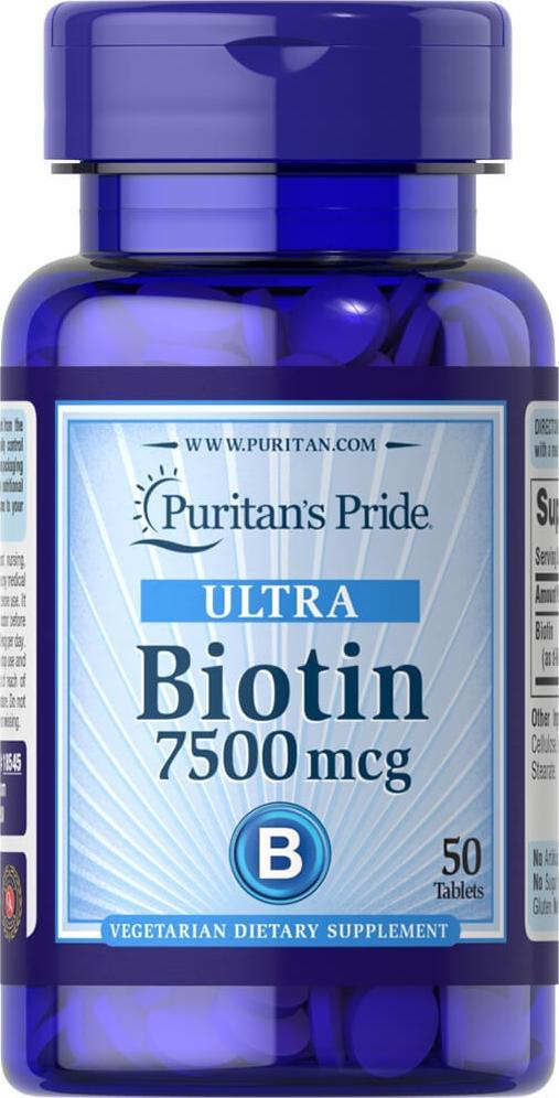 Puritans Pride Puritan's Pride Biotyna 7500 mcg - 50 tabletek 1