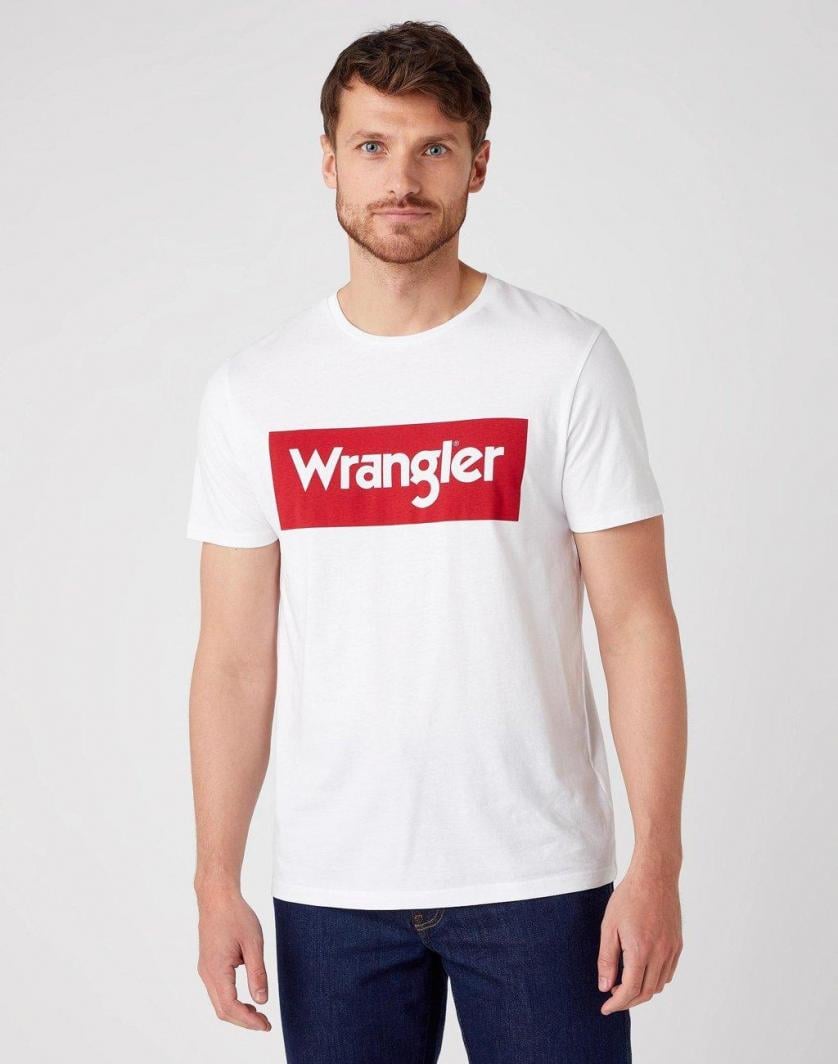 Wrangler T-SHIRT MĘSKI WRANGLER SS LOGO TEE WHITE W742FK989 2XL 1