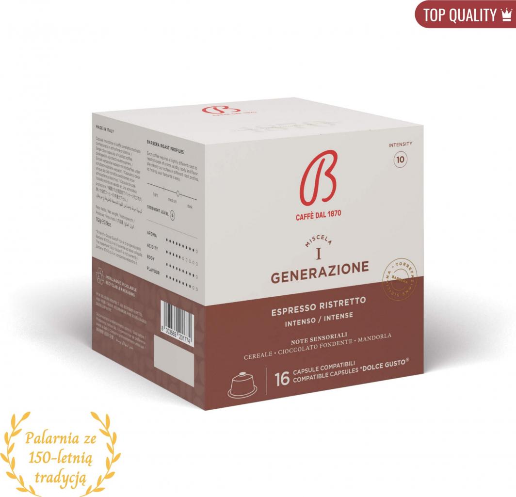 B Caffe dal 1870 Kapsułki do Dolce Gusto* 16 szt. I GENERAZIONE - receptura pokolenia I - B Caffe dal 1870 1