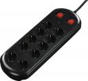 Listwa zasilająca Hama Socket Line zwykła 10 gniazd 2m czarny (137252)
