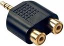 Adapter AV Lindy Jack 3.5mm - RCA (Cinch) x2 czarny (35624)