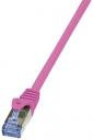 LogiLink Patchcord Cat.6A/7 600 MHz S/FTP PIMF 0,25m różowy (CQ4019S)