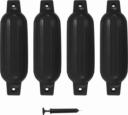 vidaXL Odbijacze do łodzi, 4 szt., czarne, 41x11,5 cm, PVC
