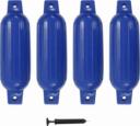 vidaXL Odbijacze do łodzi, 4 szt., niebieskie, 41x11,5 cm, PVC