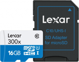 Karta Lexar 300x MicroSDHC 16 GB Class 10 UHS-I/U1  (LSDMI16GBB1EU300A)