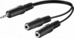 Adapter AV Goobay Kabel adaptera audio typu Y 3,5 mm, 1 x wtyk 2 x gniazdo mono - Długość kabla 0.2 m