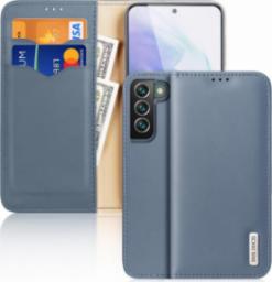  Dux Ducis Dux Ducis Hivo skórzane etui z klapką pokrowiec ze skóry naturalnej portfel na karty i dokumenty Samsung Galaxy S22+ (S22 Plus) niebieski