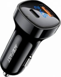 Ładowarka Acefast Acefast ładowarka samochodowa 66W USB Typ C / USB, PPS, Power Delivery, Quick Charge 4.0, AFC, FCP czarny (B4 black)