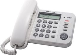 Telefon stacjonarny Panasonic Panasonic KX-TS560FXW Corded phone, White, LCD, Wall-mount option, Memory 50 numbers, Memory for 50 incoming numbers , (6 levels) Auto-repeat, dialing station number, Flash (100 ms-KX-TS560FXW