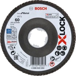 Bosch Bosch X-LOCK serrated lock washer X571 Best for Metal, 125mm, grinding wheel (O 125mm, K 60, angled version)