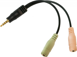 Kabel LogiLink Jack 3.5mm - Jack 3.5mm x2 0.15m czarny (CA0021)