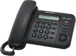 Telefon stacjonarny Panasonic Panasonic KX-TS560FXB Corded phone, Black, LCD, Wall-mount option, Memory 50 numbers, Memory for 50 incoming numbers , (6 levels) Auto-repeat, dialing station number, Flash (100 ms-KX-TS560FXB