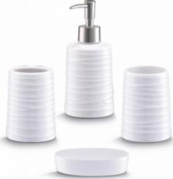  Selsey SELSEY Zestaw 4 akcesoriów łazienkowych Glomie biały