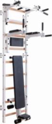 BenchK Drabinka gimnastyczna z drewnianymi szczebelkami, drążkiem, poręczami i ławką 713W BenchK 240 x 67 cm