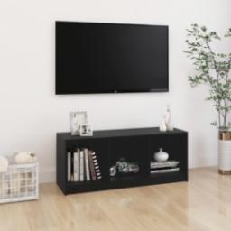  vidaXL vidaXL Szafka pod telewizor, czarna, 104x33x41 cm, lite drewno sosnowe